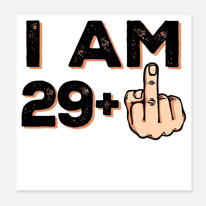 Birthday Statement 30 Years Old Poster 8" x 8" (20x20 cm)