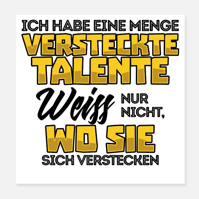 Lustig Witz Cool Statement Poster 20x20 cm