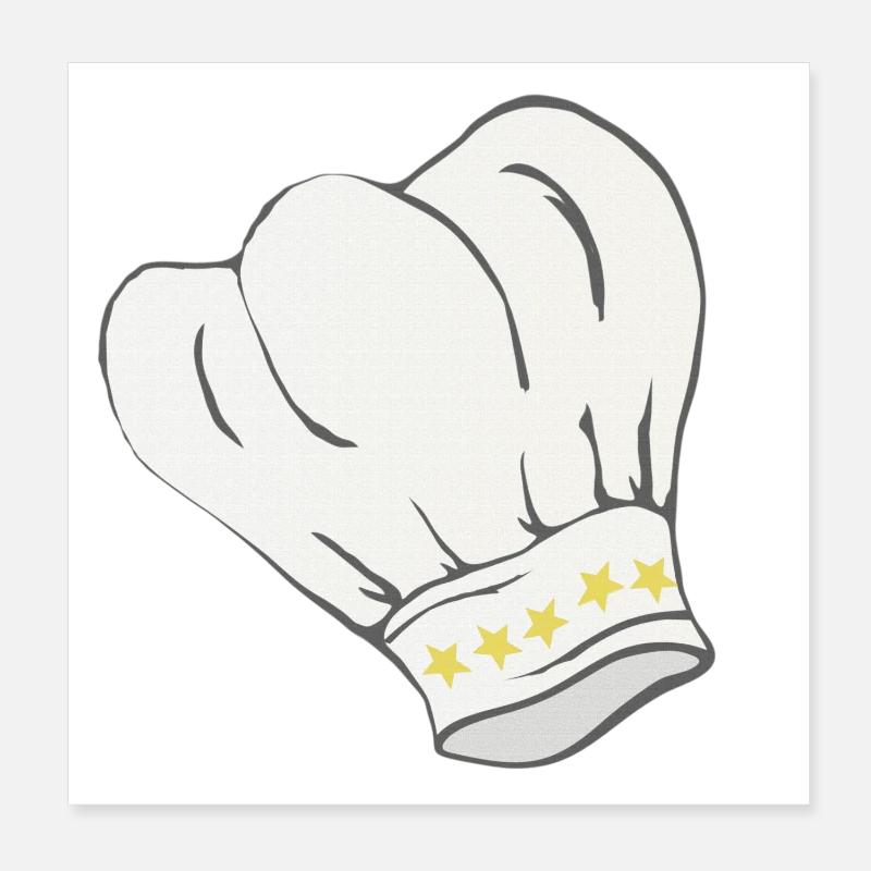Chef's hat star pattern, cooking, gifting men Poster 8" x 8" (20x20 cm)