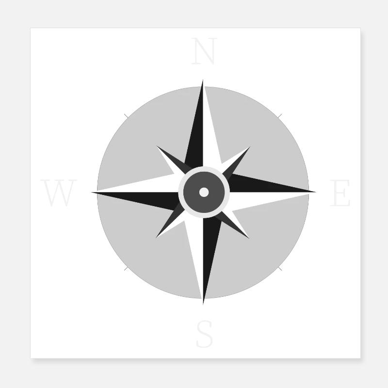 Compass Poster 8" x 8" (20x20 cm)