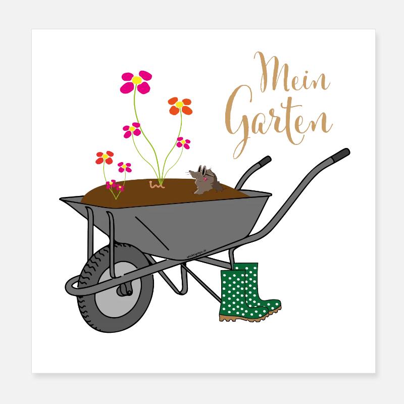Mein Garten Poster 20x20 cm