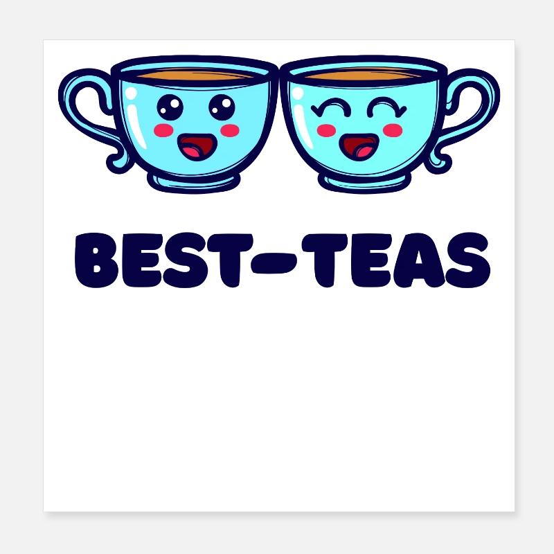 Beste Freunde Tee Tasse Saying Poster 20x20 cm