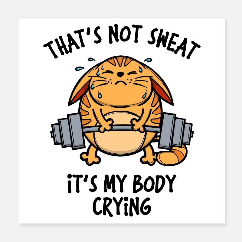 Fitness Training Statement Barbell Poster 8" x 8" (20x20 cm)