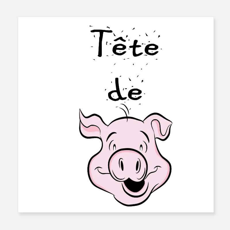 tête de cochon Poster 20 x 20 cm