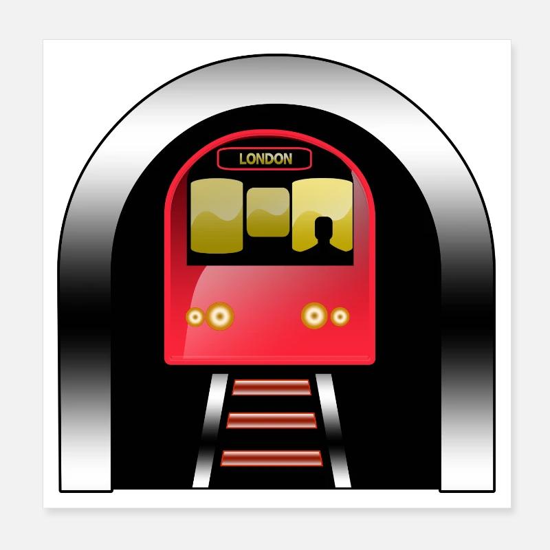 Train rouge de Londres sous arche Poster 20 x 20 cm
