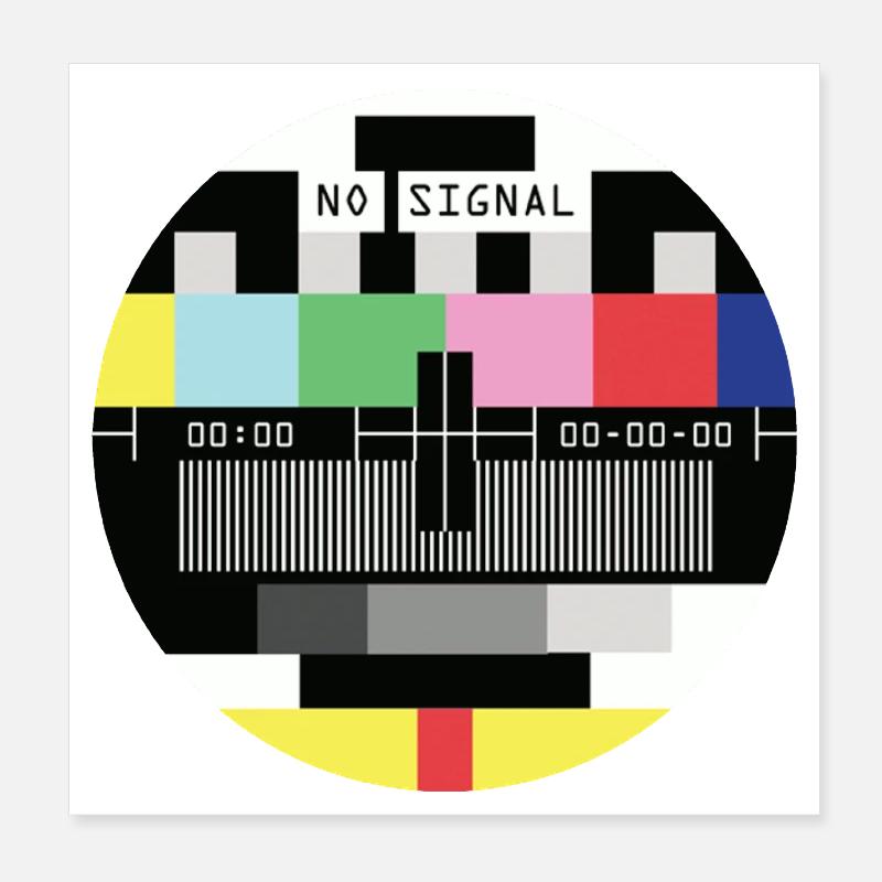 Test Pattern Pixel Art T-Shirt TV - Poster 8" x 8" (20x20 cm) - white