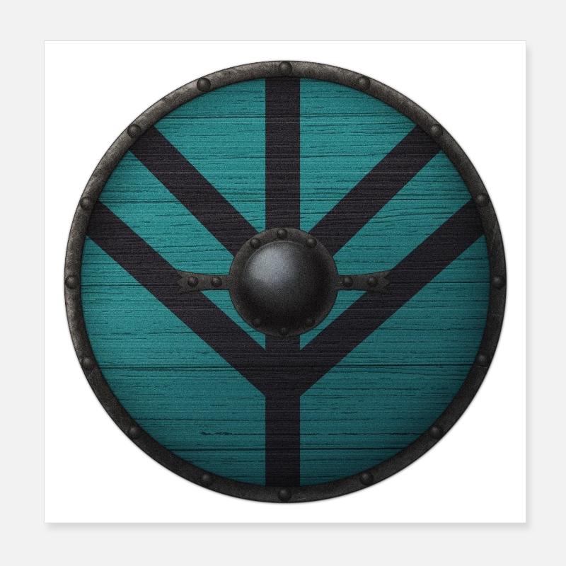 Wikinger-Schild Poster 20x20 cm