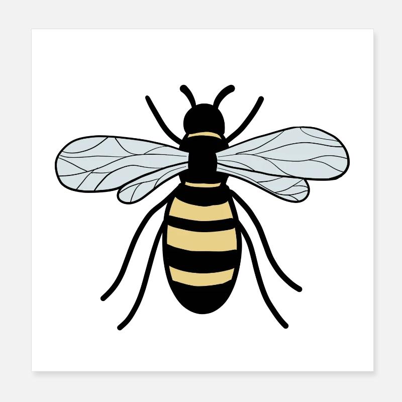 bee Poster 8" x 8" (20x20 cm)
