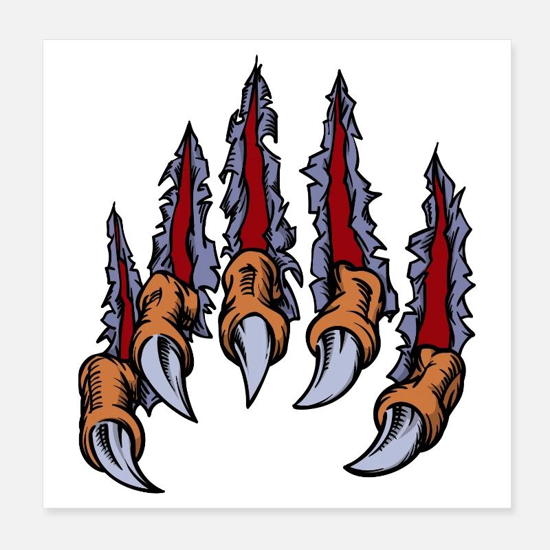 Animaux Griffes Poster 20 x 20 cm