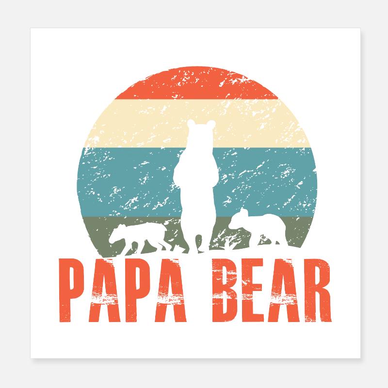 Papa bear Poster 20 x 20 cm
