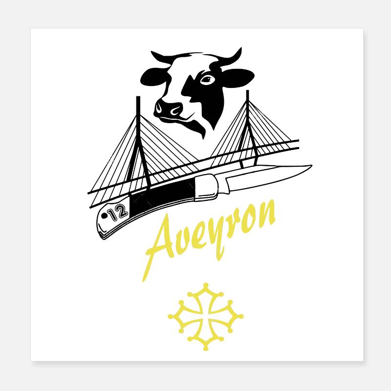 Aveyron Poster 8" x 8" (20x20 cm)