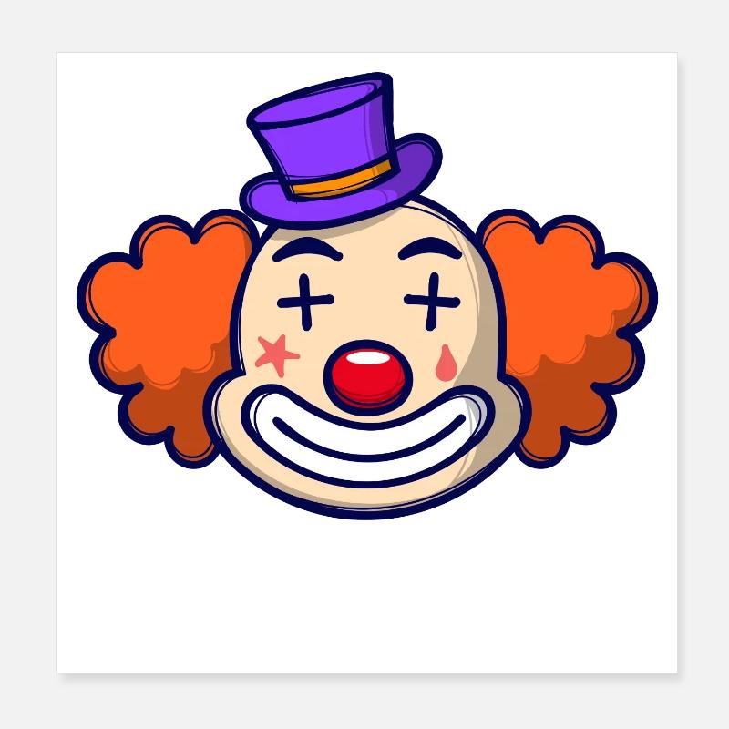 Clown Carnival Carnival Poster 8" x 8" (20x20 cm)
