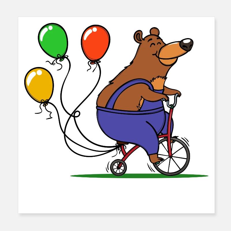 Carnaval de l’ours ballon Poster 20 x 20 cm