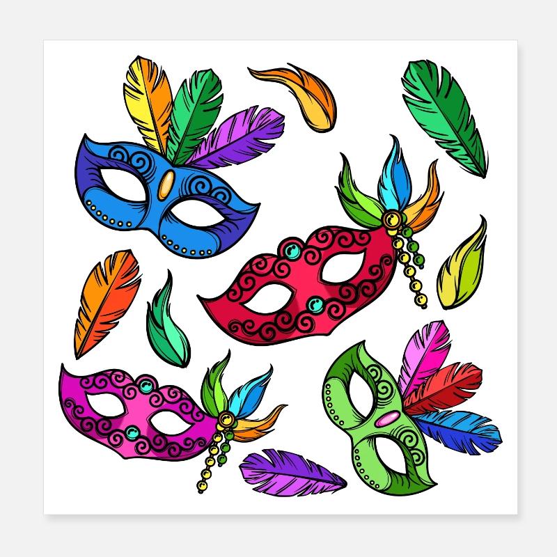 Carnaval carnaval masques costume Poster 20 x 20 cm