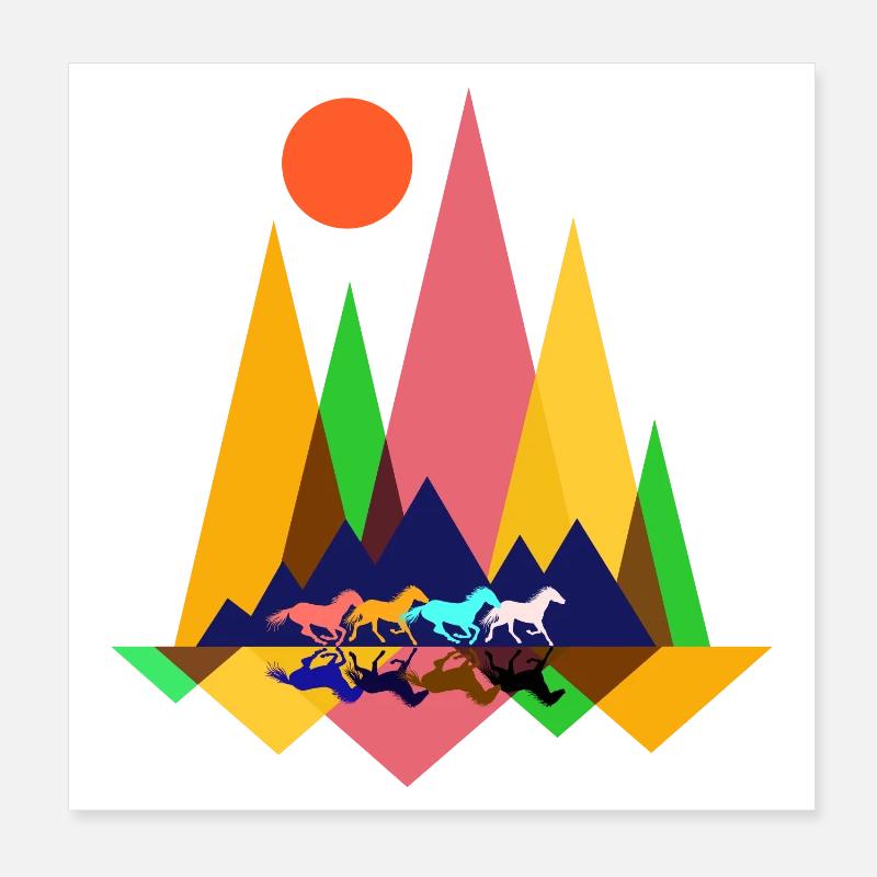 Tier Pferde Poster 20x20 cm