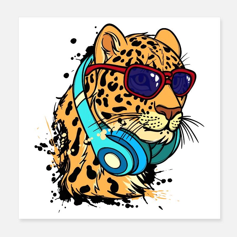 Cool animal casque Poster 20 x 20 cm