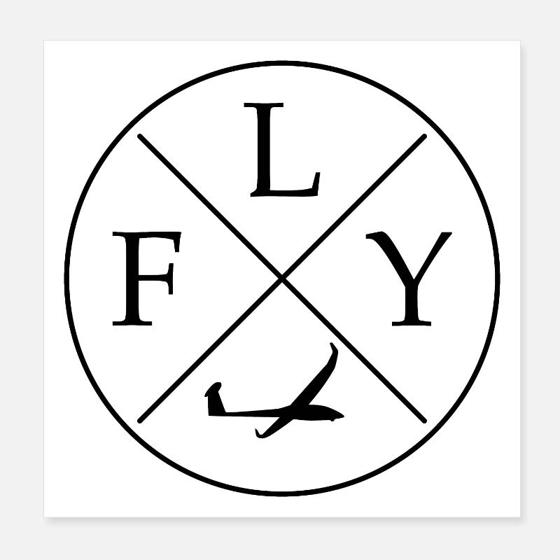 FLY Logo Glider remote control rc Poster 8" x 8" (20x20 cm)