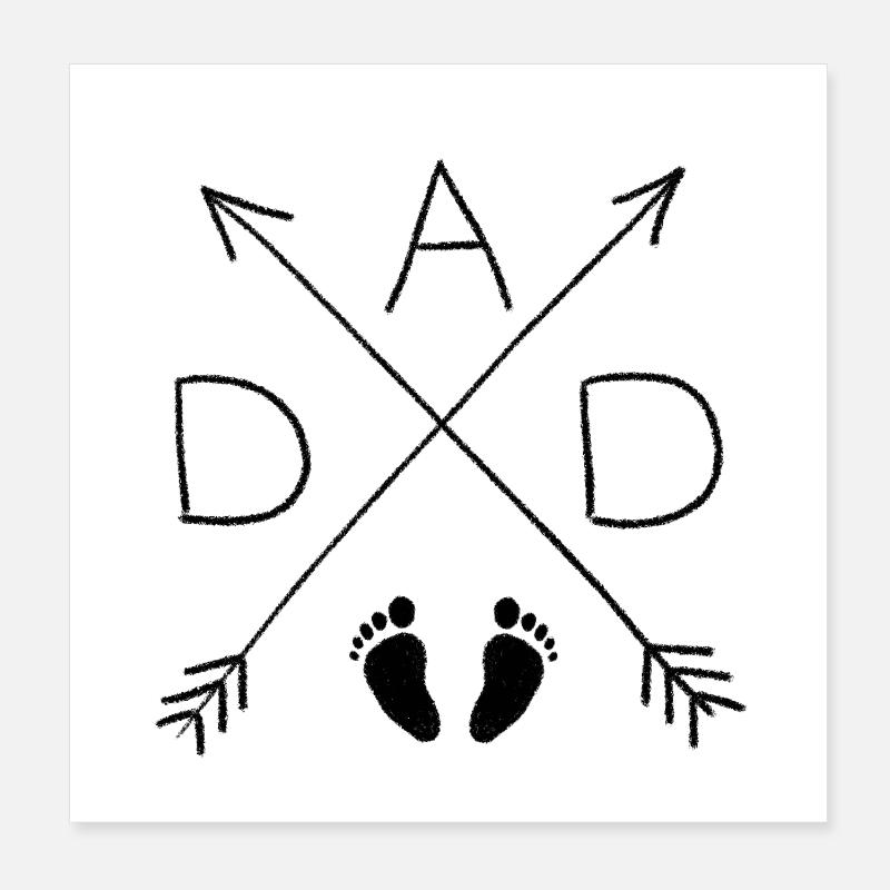 Papa papa Papa Babyf.fess. - Poster 20 x 20 cm - blanc