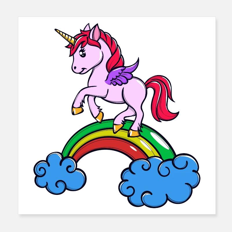 Tier Einhorn Poster 20x20 cm