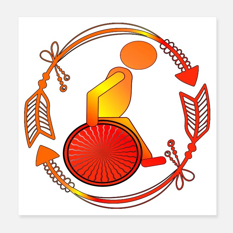 Rollstuhllfahrer Gehbehinderung ROLLSTUHL Poster 20x20 cm