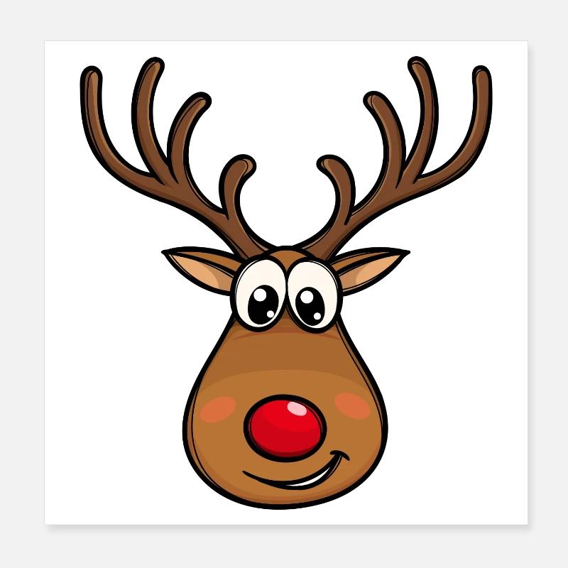 Rudolf Noël renne visage Poster 20 x 20 cm