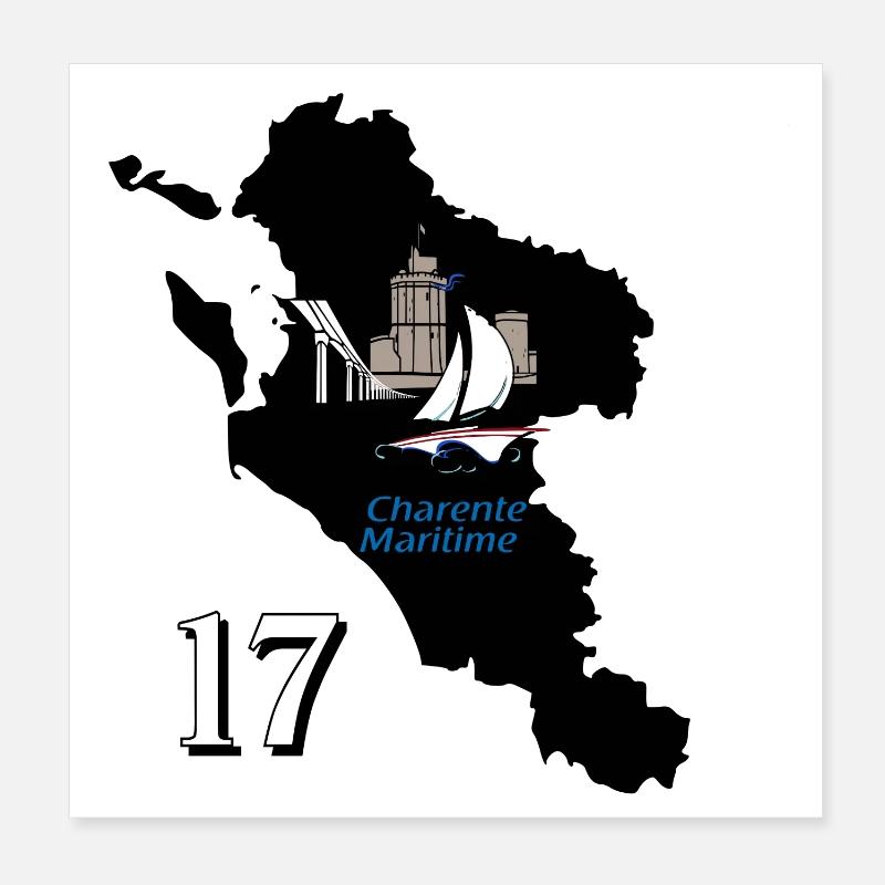 Charente-Maritime Poster 20x20 cm