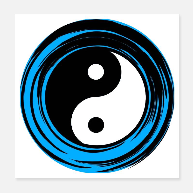 Yin-yang Blue Poster 8" x 8" (20x20 cm)