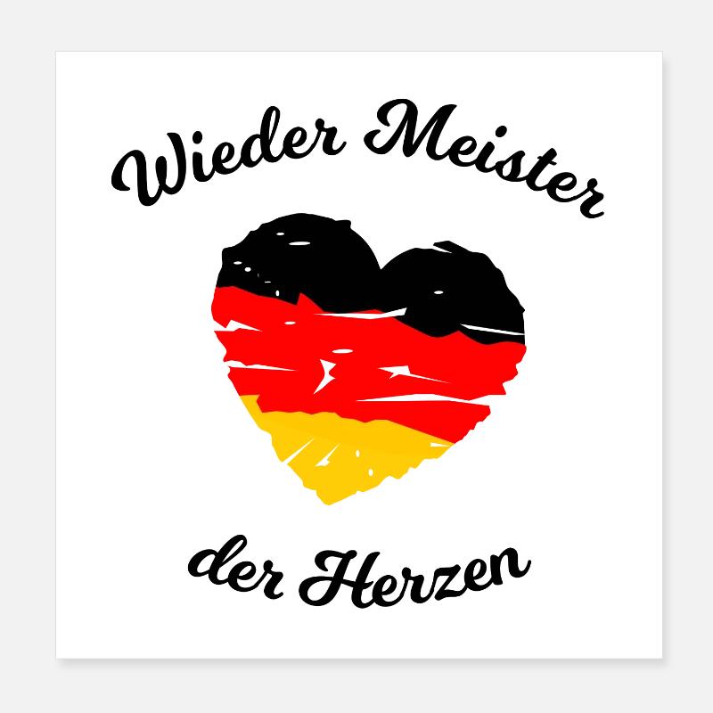 Fußball Deutscher Meister der Herzen Poster 20x20 cm