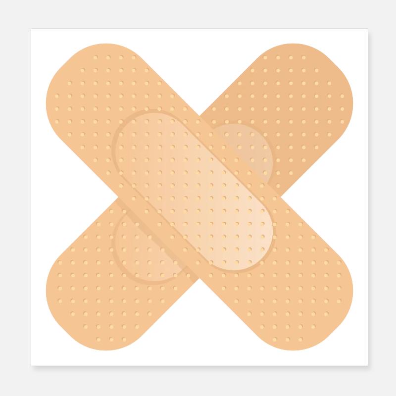 crossed sticking plaster as a design element Poster 8" x 8" (20x20 cm)