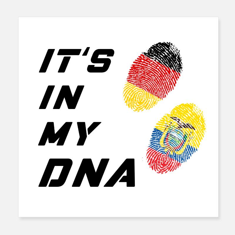 In my DNA Germany and Ecuador Poster 8" x 8" (20x20 cm)