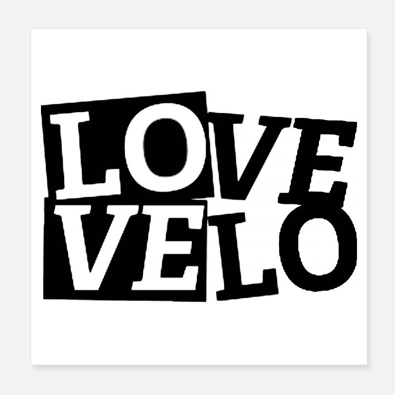LOVE Velo - Poster 20x20 cm - Weiß