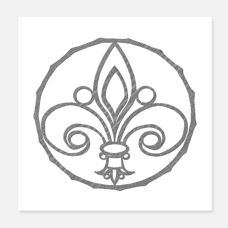 wappensymbole, fleur de lys Relief Poster 20x20 cm