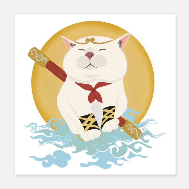 Katzenkrieger Poster 20x20 cm