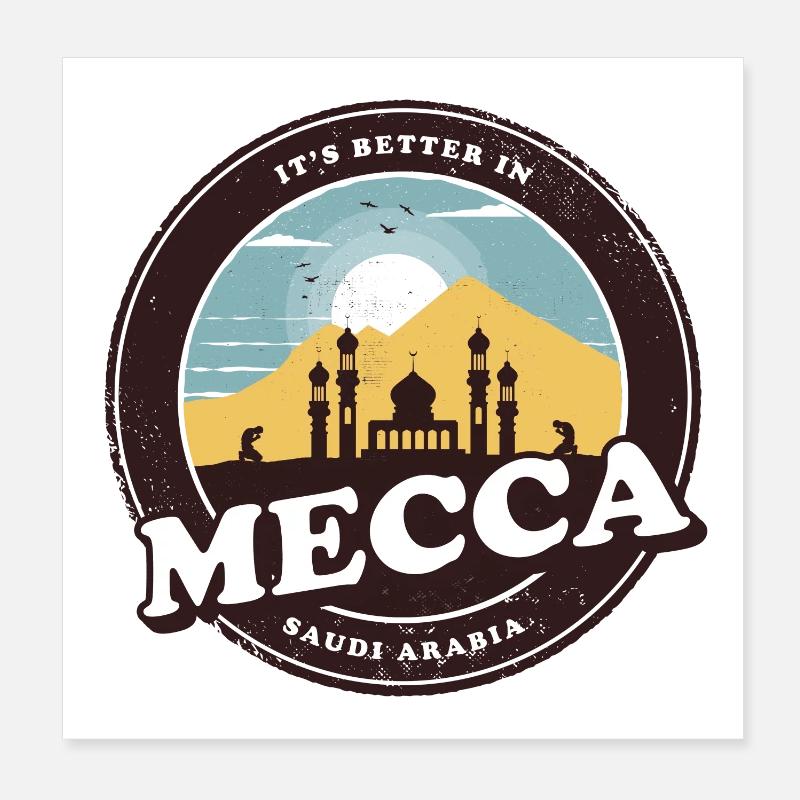 Mekka Saudi Arabien Moschee Design Poster 20x20 cm