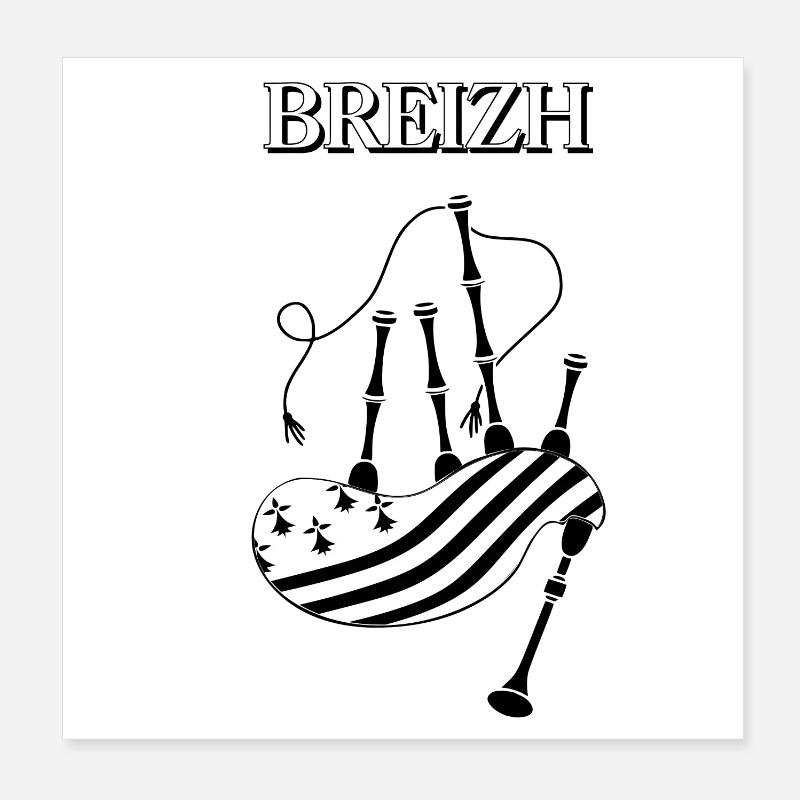 BREIZH - Poster 20 x 20 cm - blanc