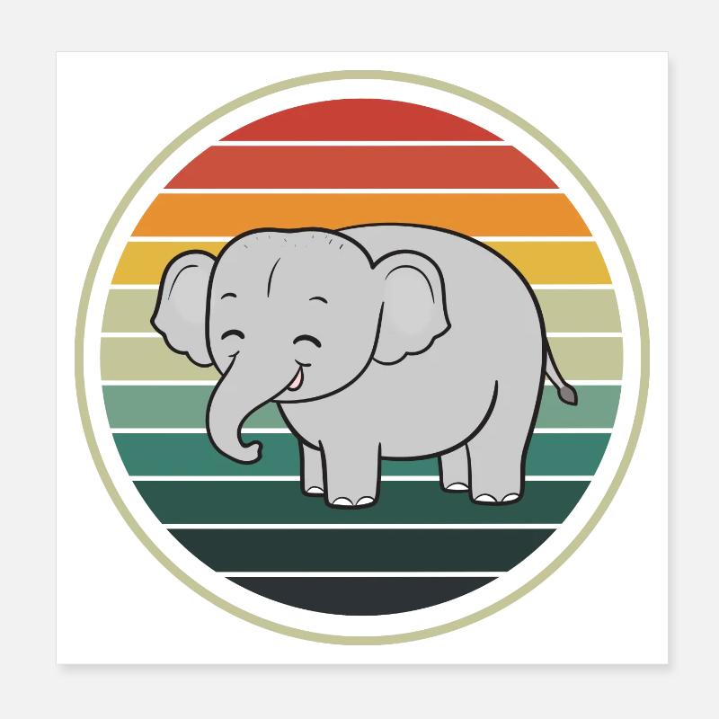 Elefant Elefanten Poster 20x20 cm