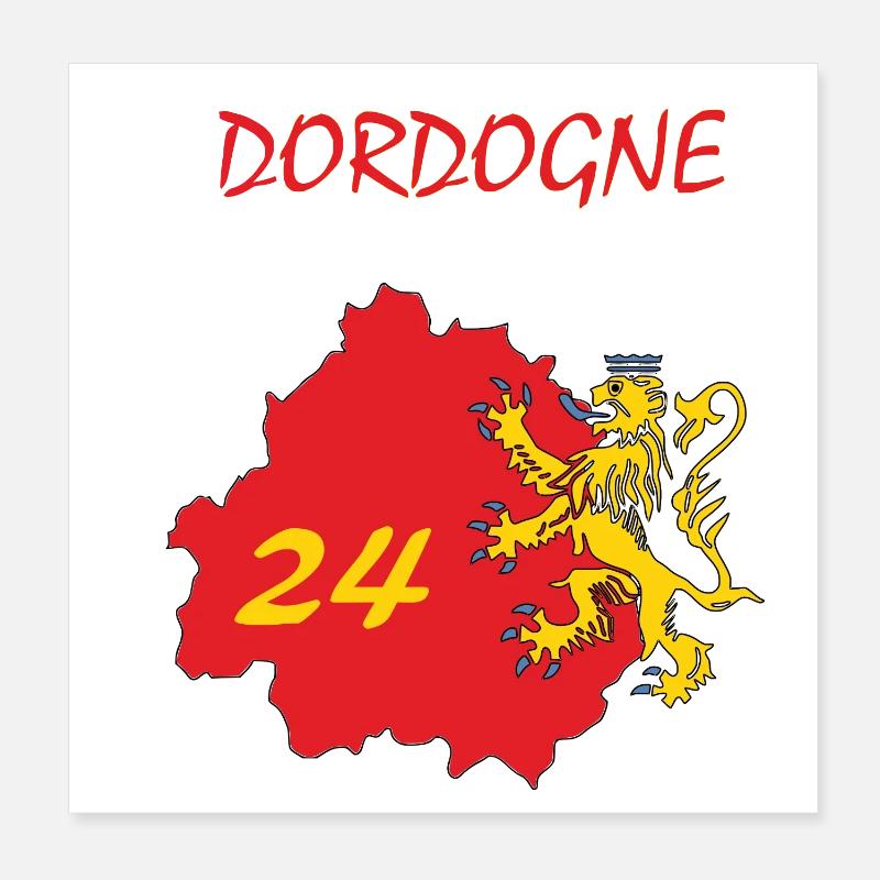 Dordogne - Poster 20 x 20 cm - blanc