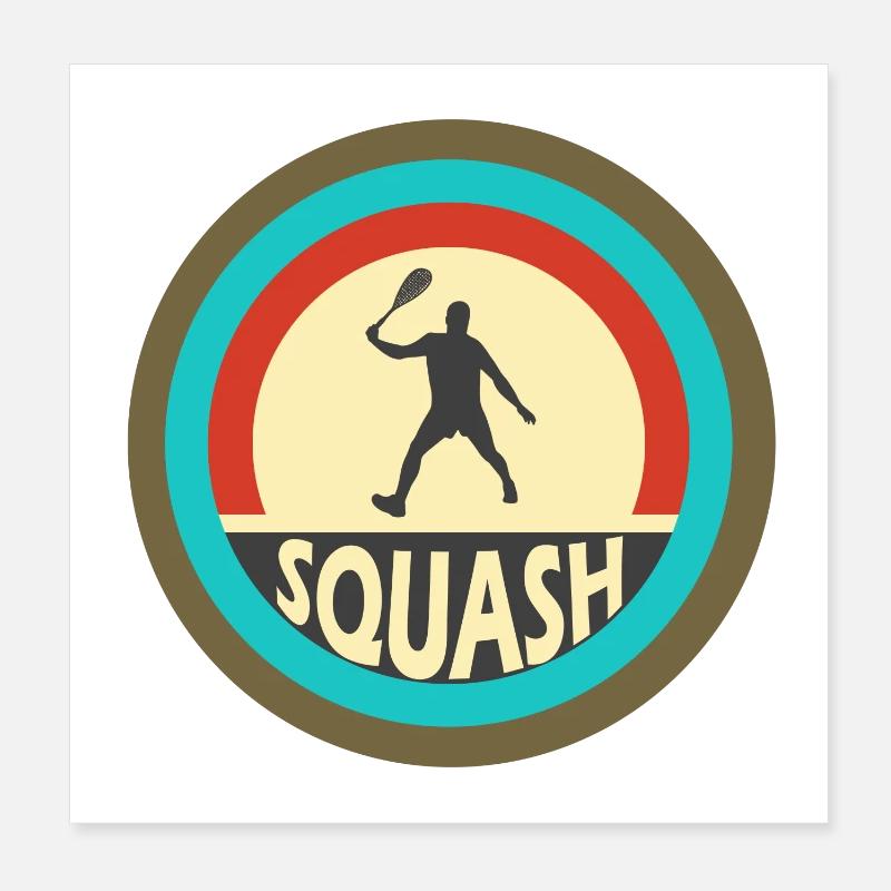 Squash Vintage Design Poster 20x20 cm