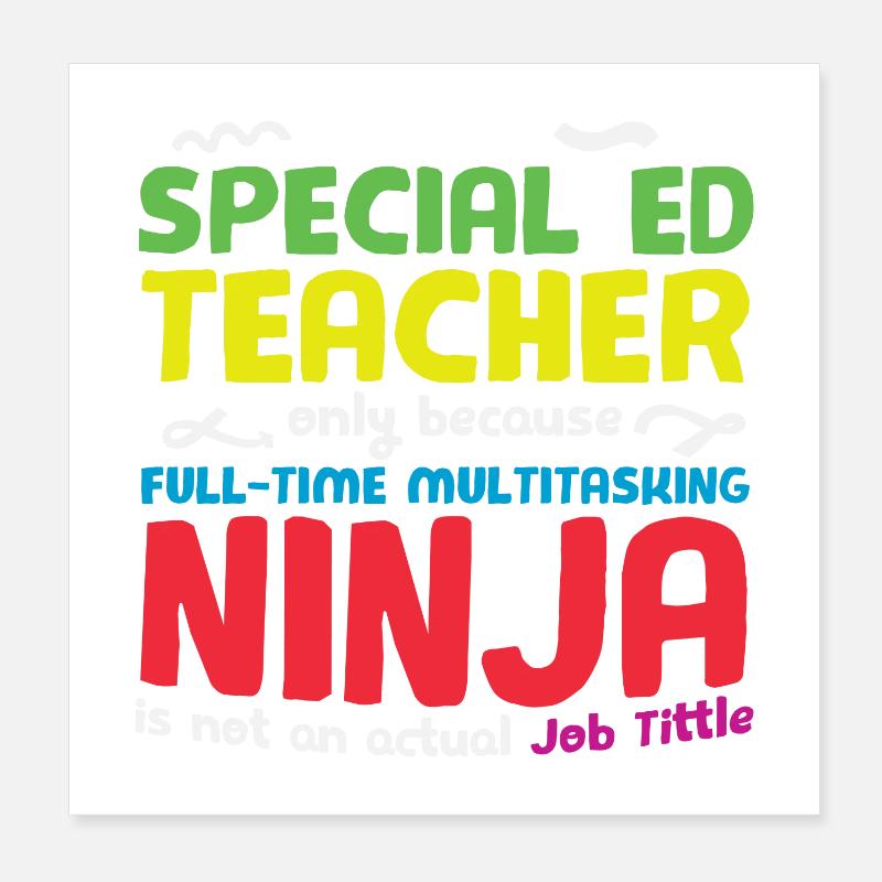 Professeur spécial Ed Autism Ninja Poster 20 x 20 cm