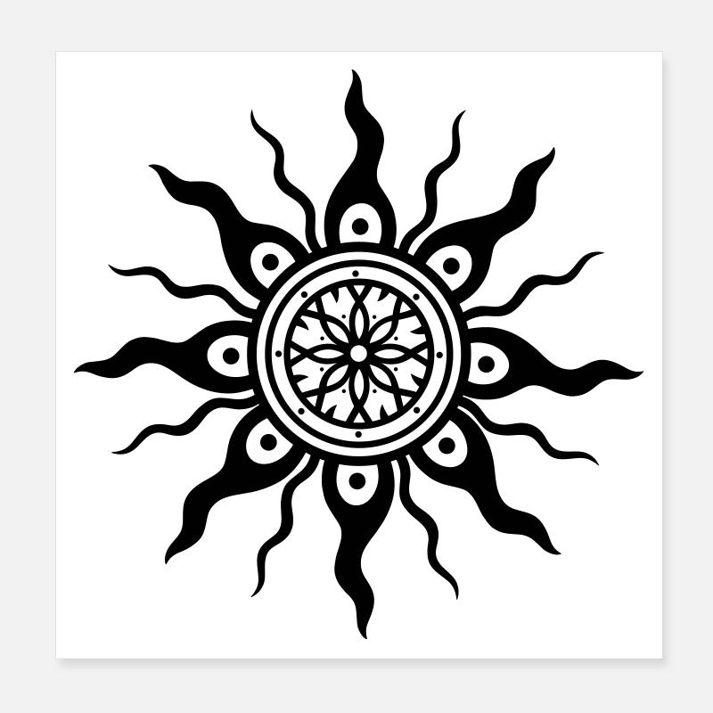 Soleil Roue solaire Au milieu de l’été Poster 20 x 20 cm