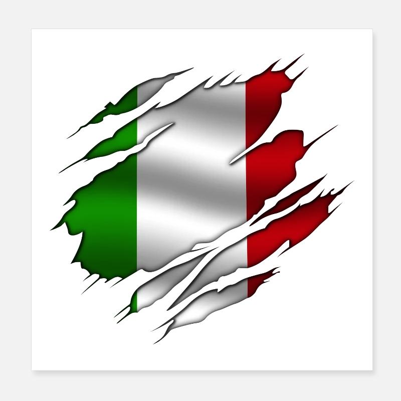 Italy - Italy - Torn design Poster 8" x 8" (20x20 cm)