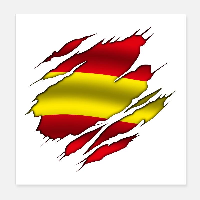 Spanien - Spanien - Spanien - Zerrissenes Design Poster 20x20 cm