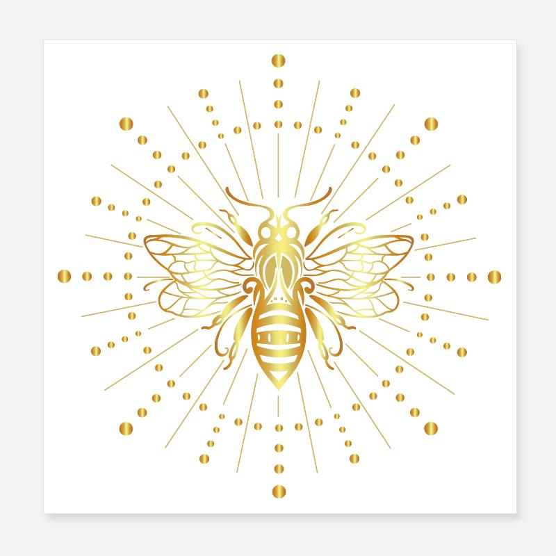 Bee Sun Honey Bee Poster 8" x 8" (20x20 cm)