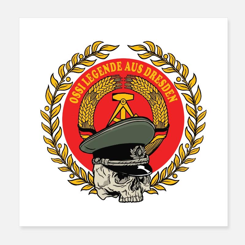 Légende Ossi du design de la RDA / DDR de Dresde Poster 20 x 20 cm