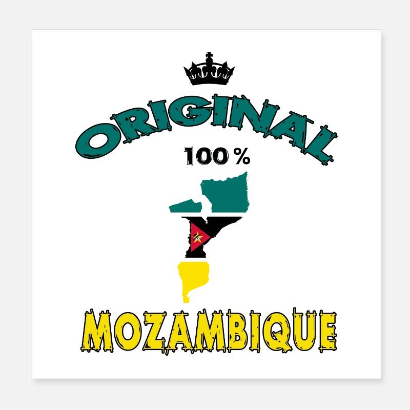 Design original 100% drapeaux Mozambique Poster 20 x 20 cm