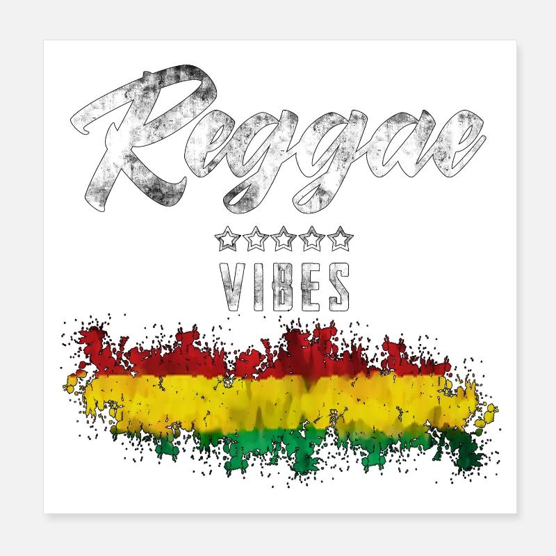 Reggae Vibes Black Waterfall Print Poster 8" x 8" (20x20 cm)