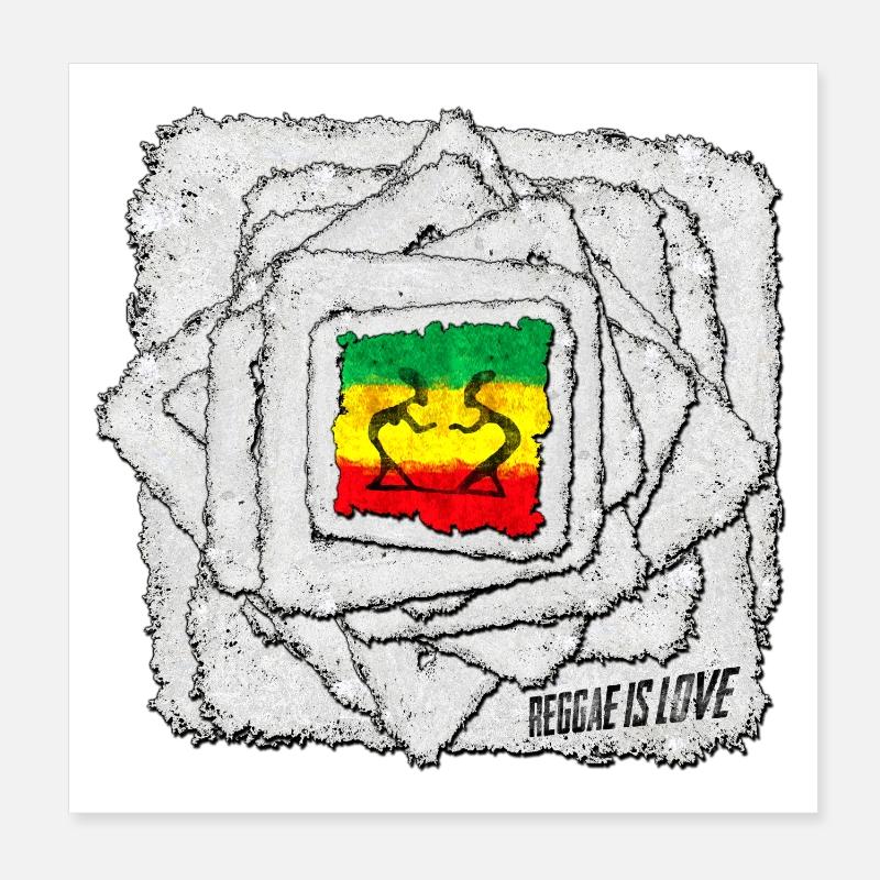 Reggae Love Shadow Motif Poster 20 x 20 cm