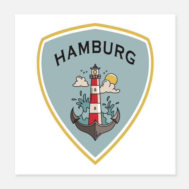 Design de l'écusson Hambourg Poster 20 x 20 cm