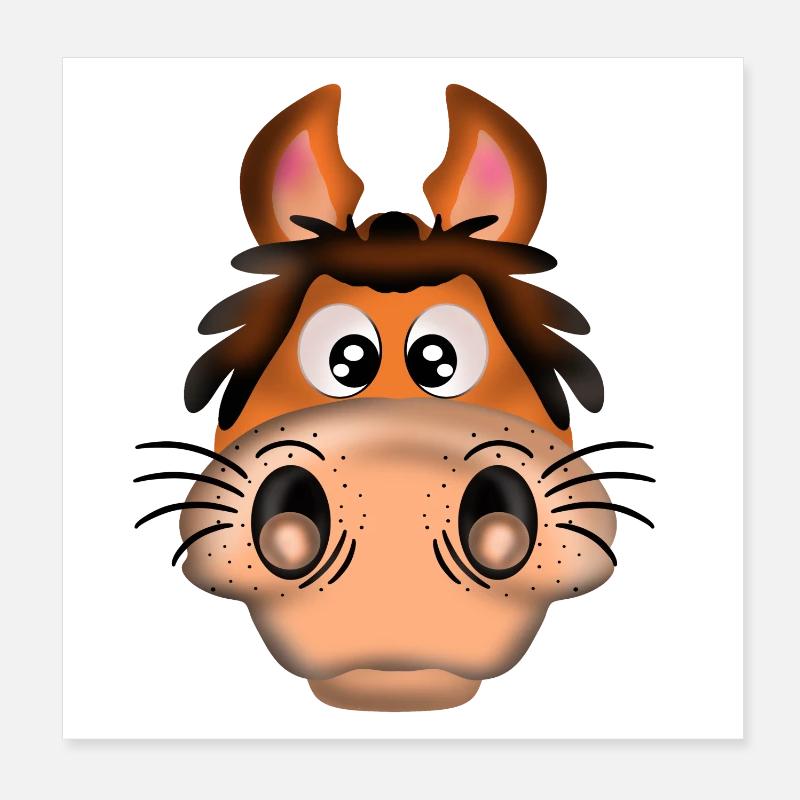 DONKEY HEAD Poster 8" x 8" (20x20 cm)