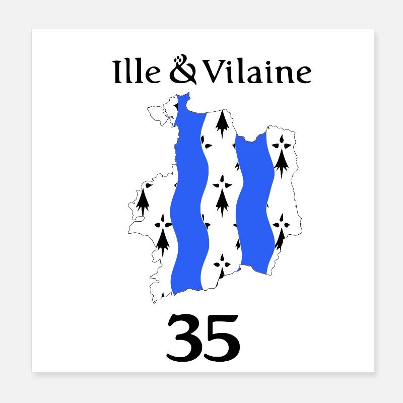 Ille et vilaine Poster 20 x 20 cm